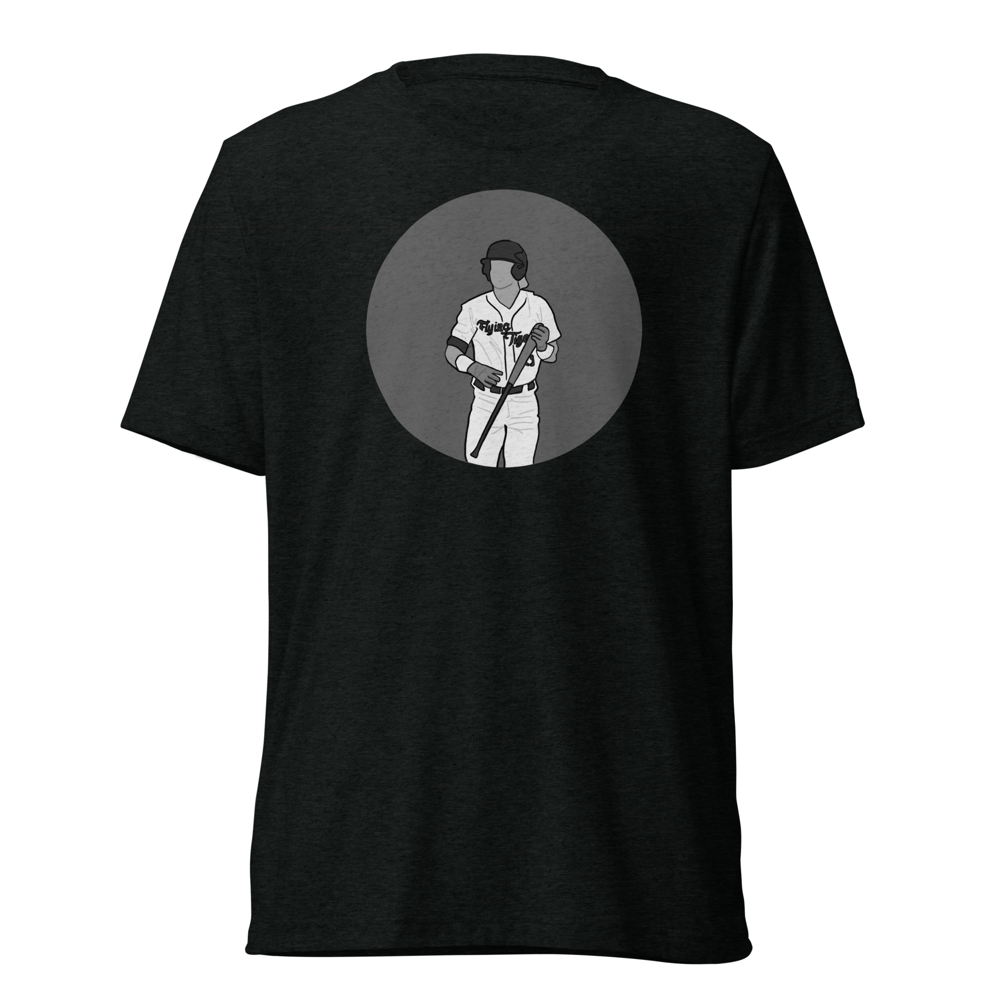 Holding Bat on Gray Circle T-Shirt - Black