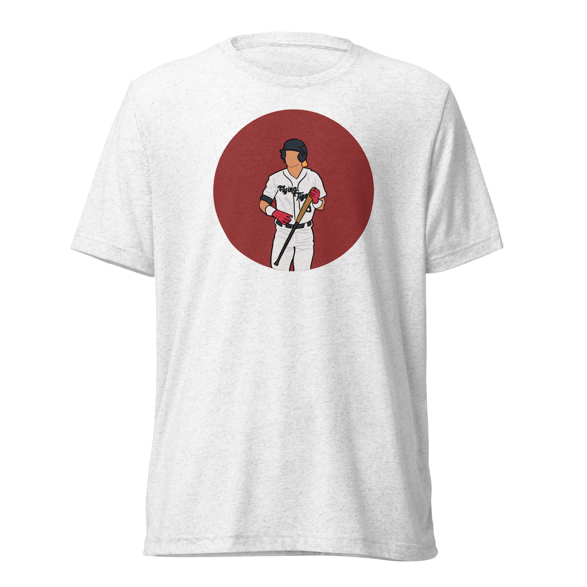 Holding Bat on Red Circle T-Shirt - White