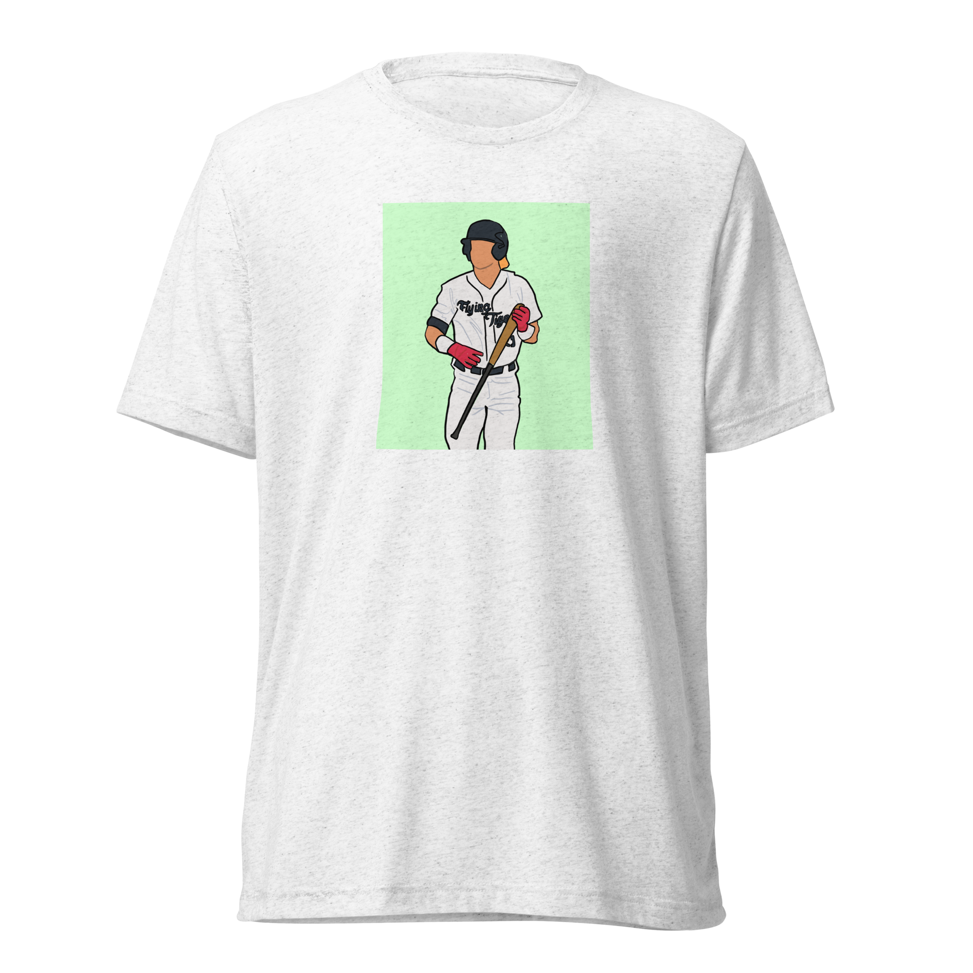 Holding Bat on Green Box T-Shirt - White