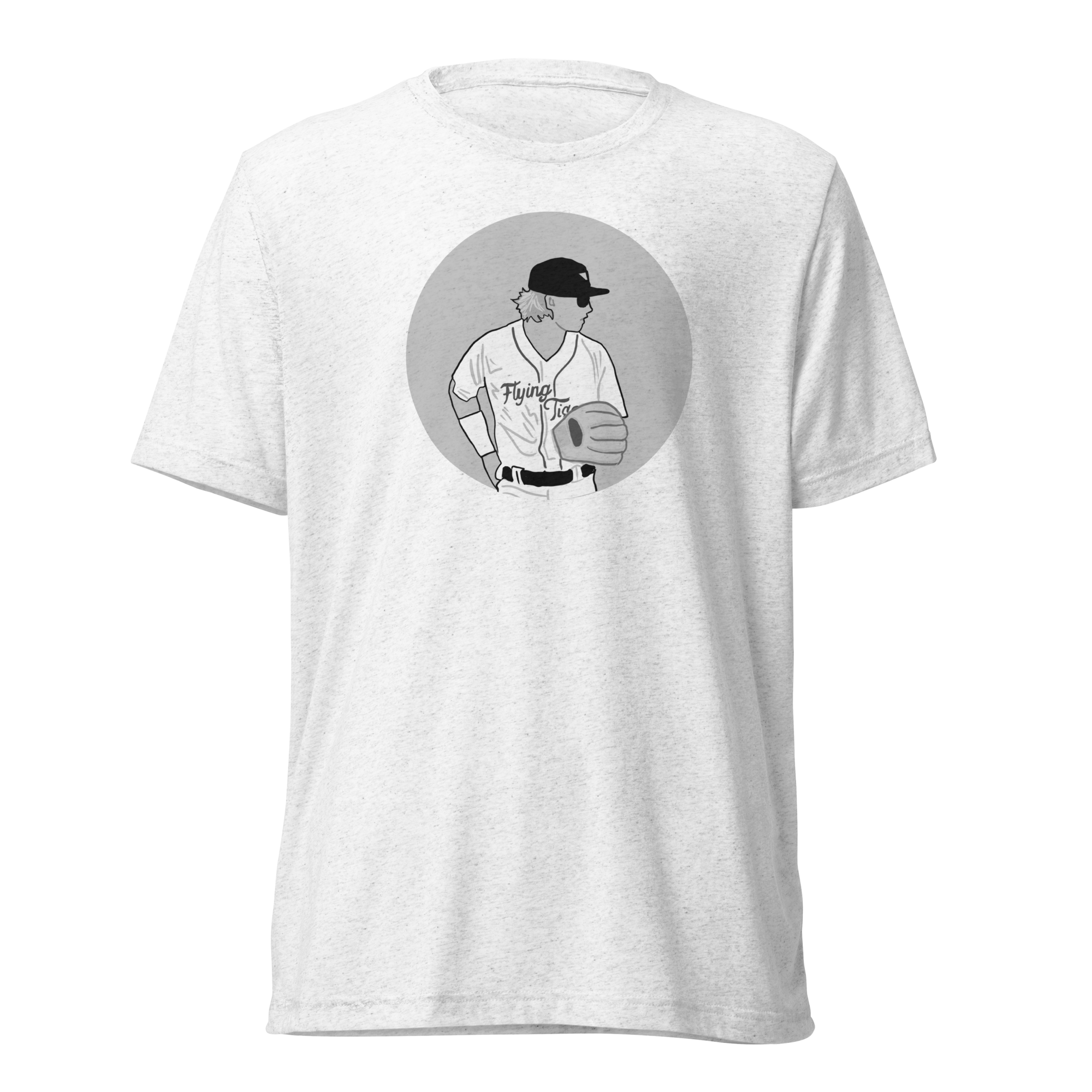 Max Clark on Gray Circle T-Shirt - White