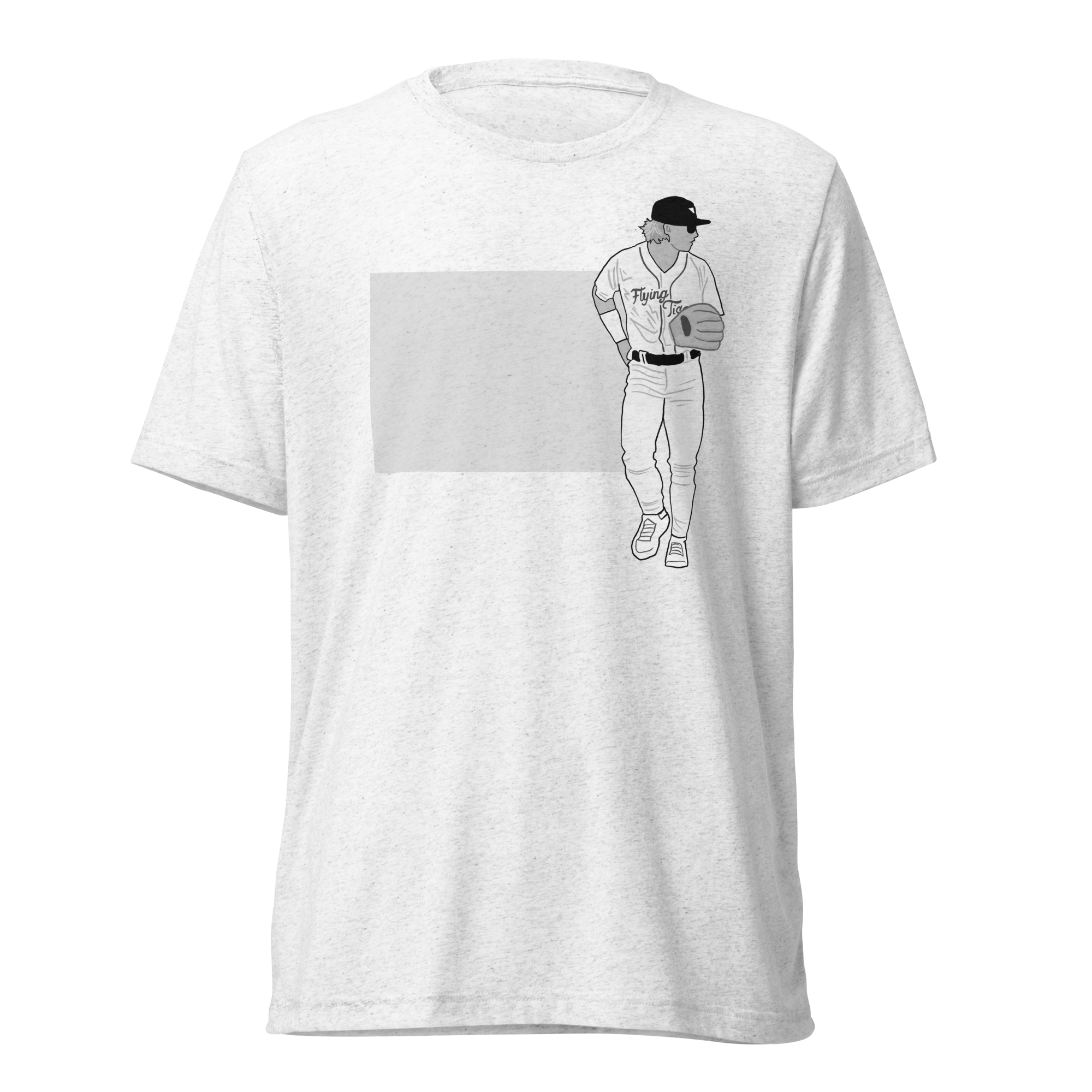 B&W Full Body on Gray Box T-Shirt - White