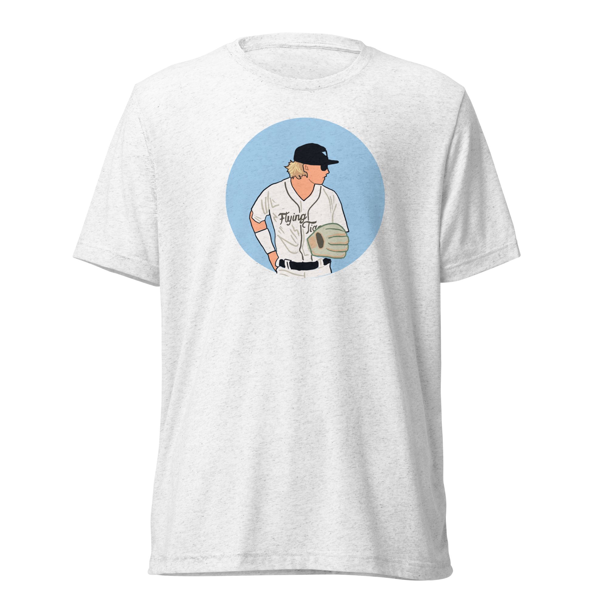 Max Clark on Blue Circle T-Shirt - White