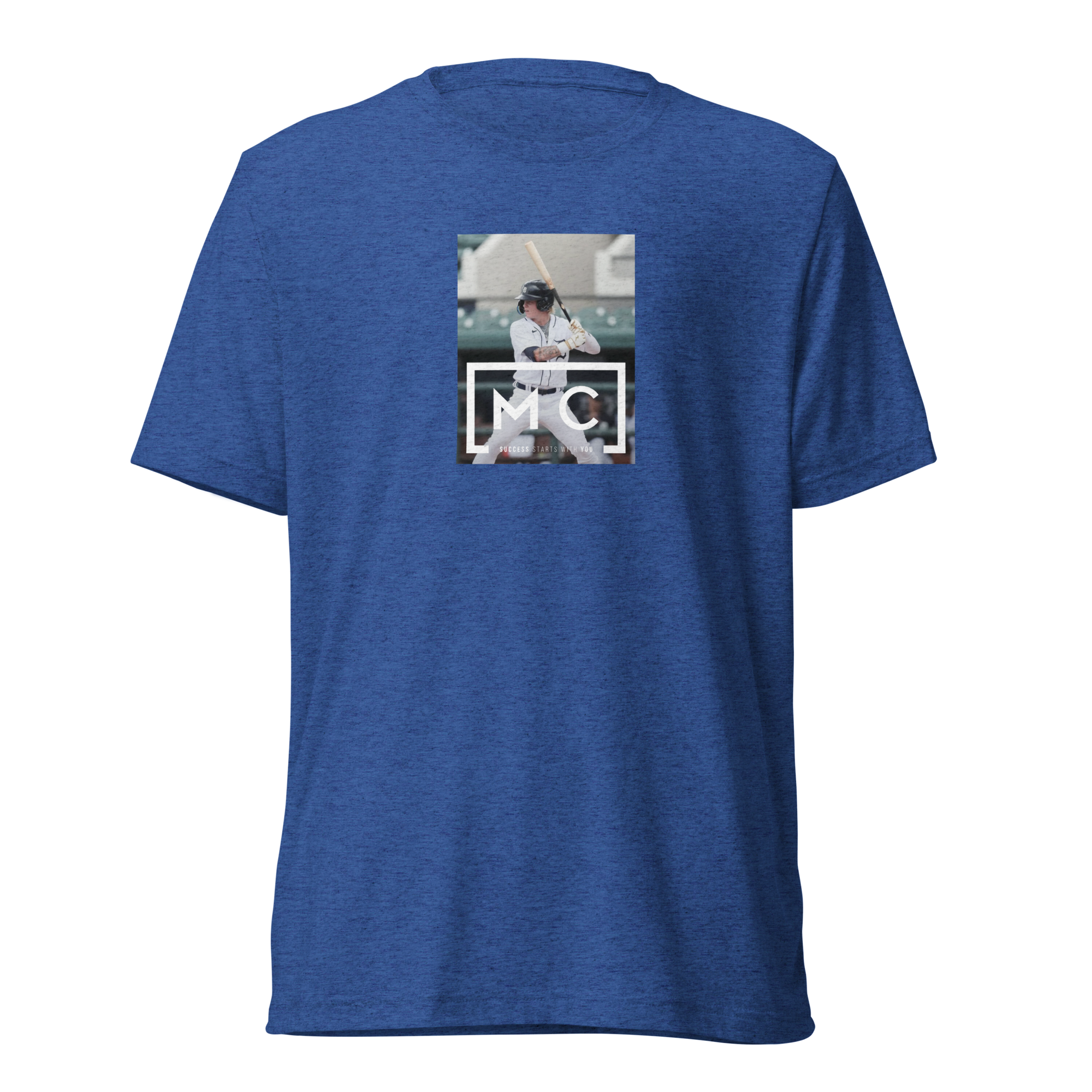 Logo On Batting Image T-Shirt - Blue