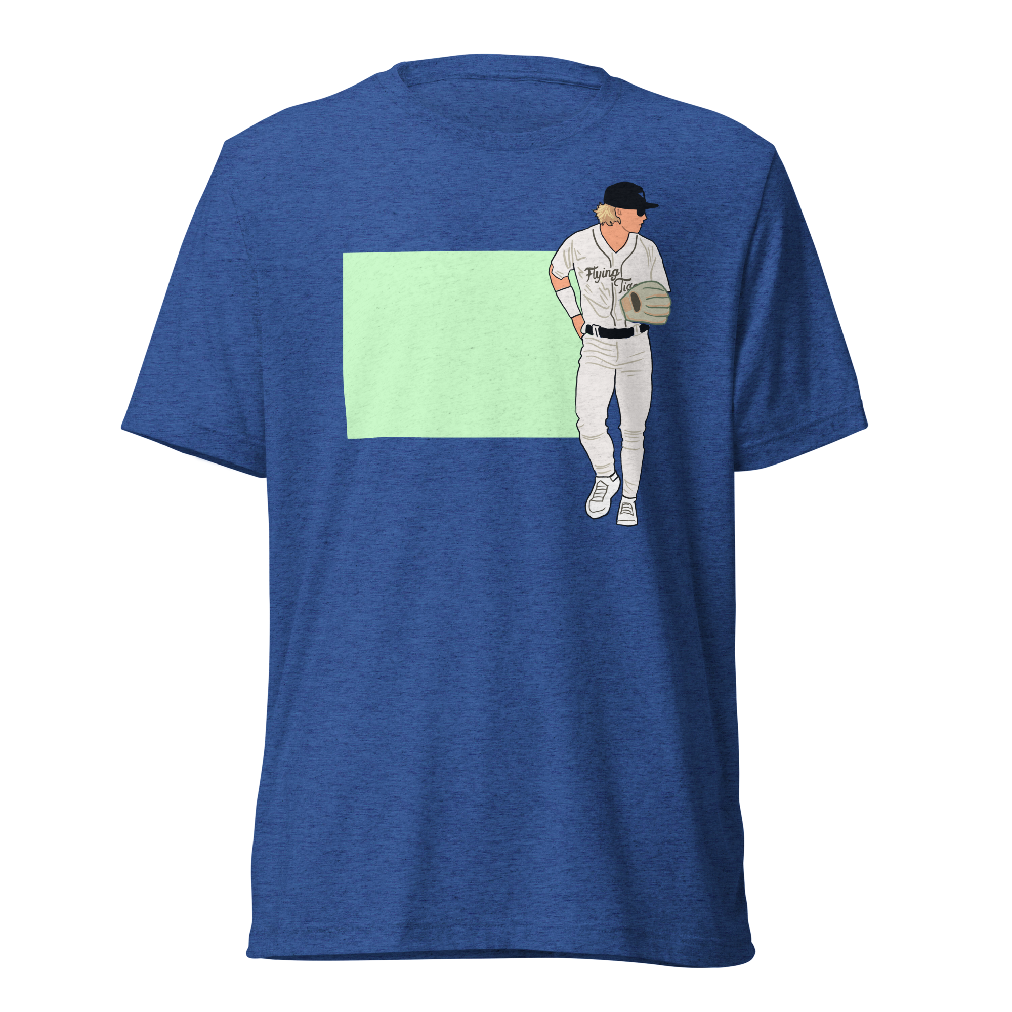 Full Body on Green Box T-Shirt - Blue