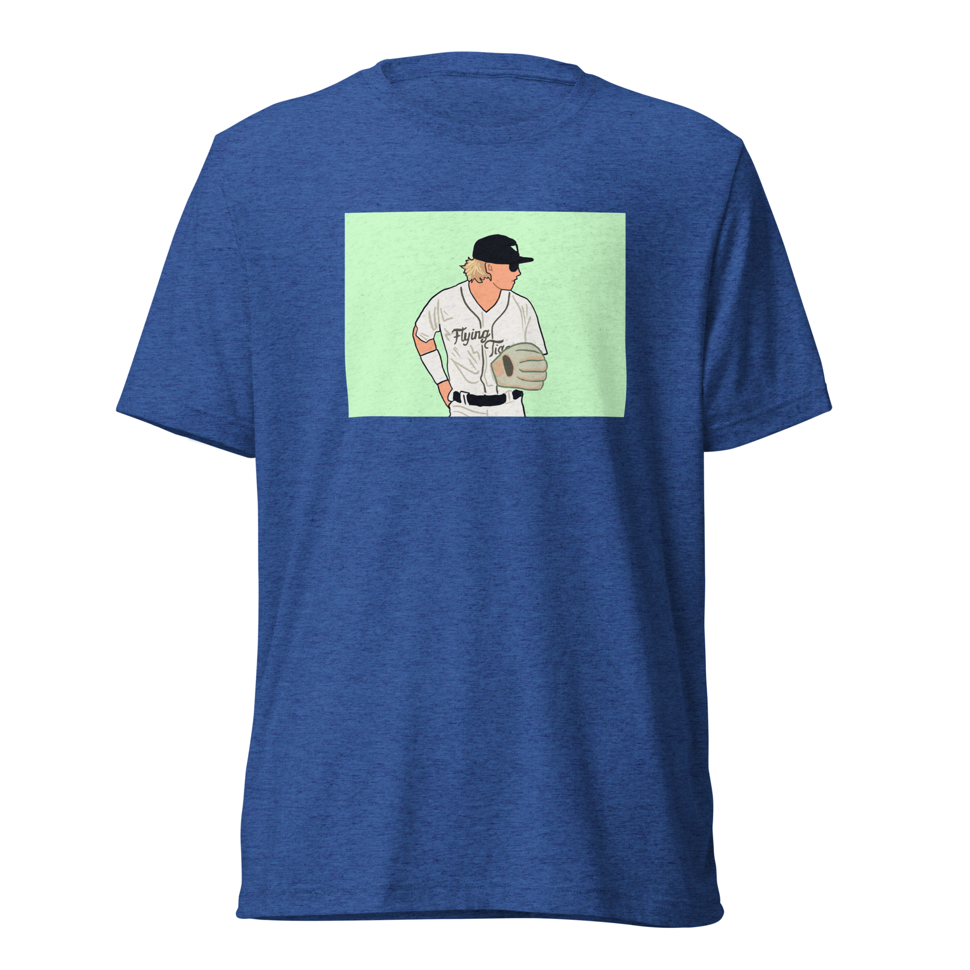 Max Clark on Green Box T-Shirt - Blue