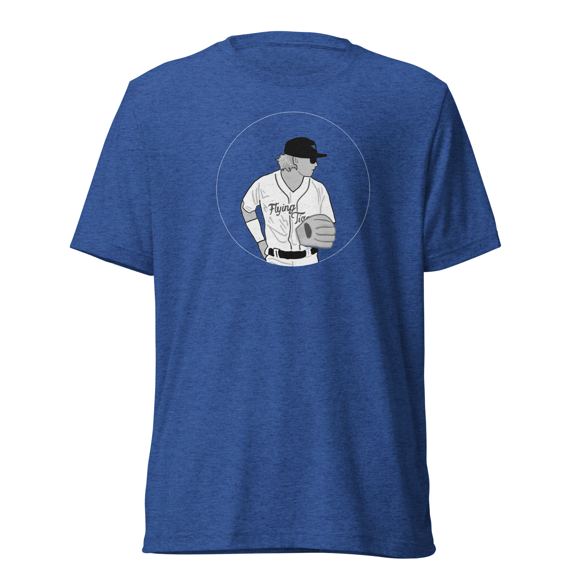 Max Clark on Outlined Circle T-Shirt - Blue